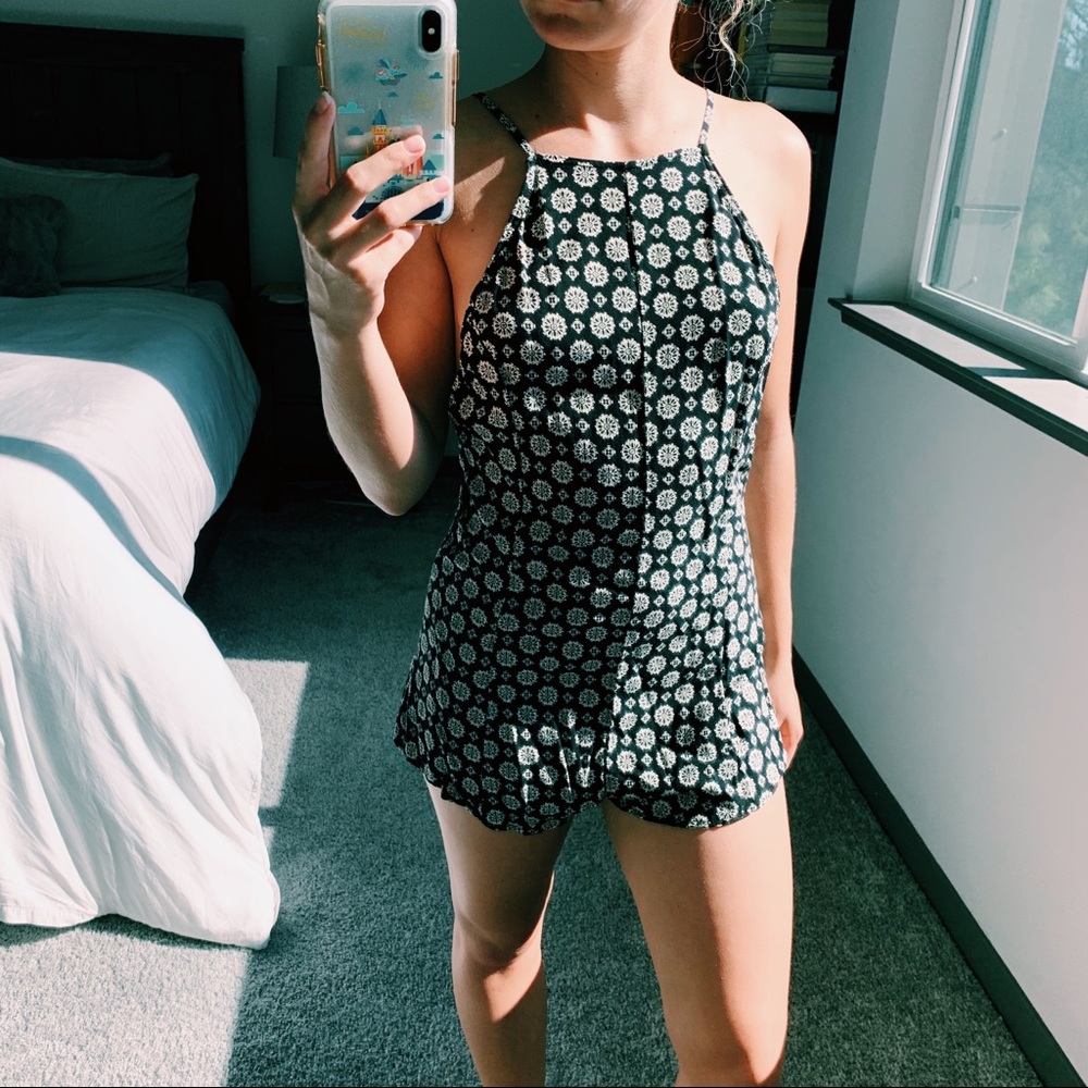 EXPOSED BACK HIGH NECK ROMPER